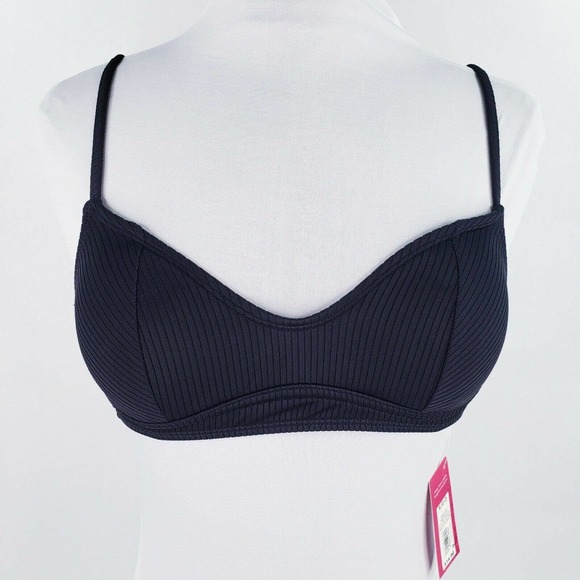 Xhilaration Other - Xhilaration Bikini Swim Top Black Ribbed Juniors 3/5 Womens XS 0/2